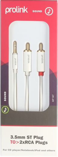 Prolink 3.5mm Aux to 2x RCA cable 2.0m